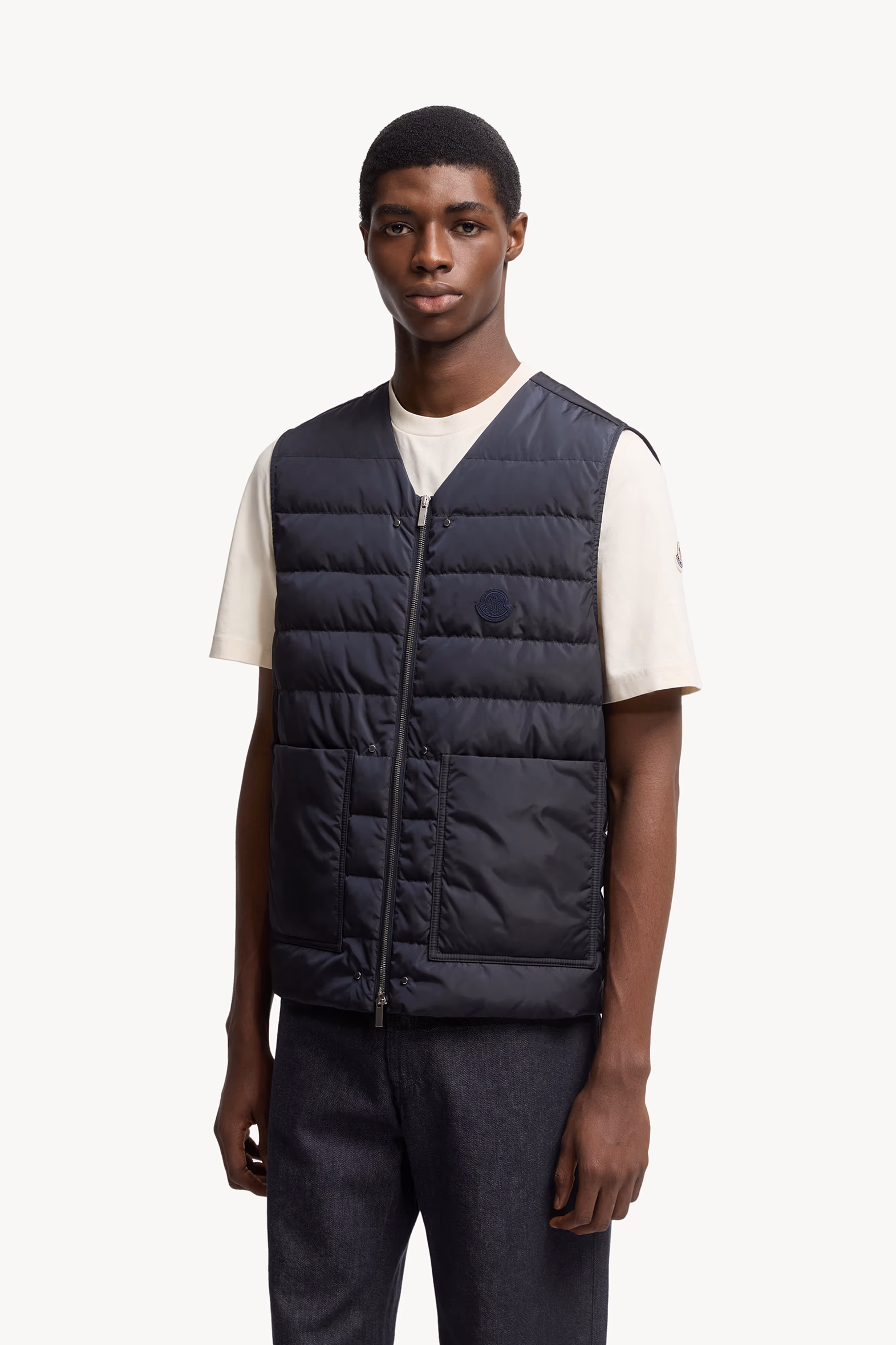 Chaqueta camisera con plumón de tejido vaquero 3 en 1 Forets Hombre Azul Denim Moncler 6